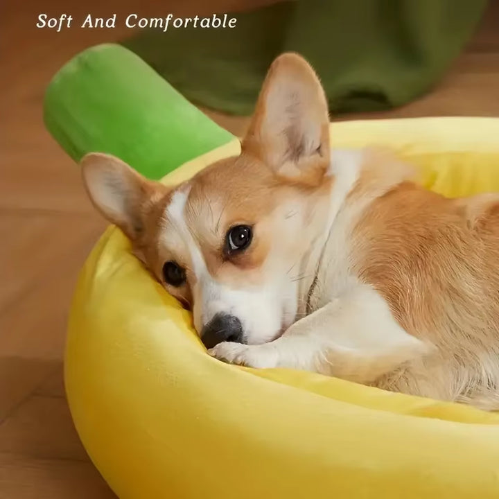 Dogs Bed Cozy Banana Shaped Nest Pets Bed Durable Detachable &amp; Washable Plush Warm Sanctuary for Small/Medium/Large Dogs &amp; Cats