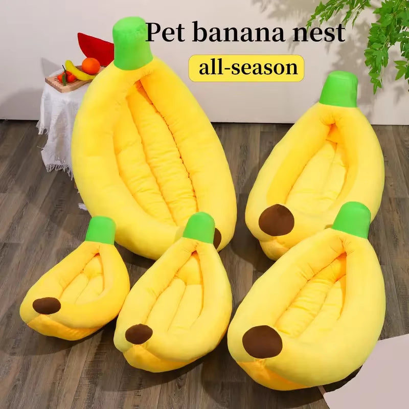 Dogs Bed Cozy Banana Shaped Nest Pets Bed Durable Detachable &amp; Washable Plush Warm Sanctuary for Small/Medium/Large Dogs &amp; Cats